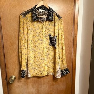 NWT a. Layered Print Blouse